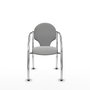 Silla Hellín tapizada con Tela color Gris claro. Brazos fijos