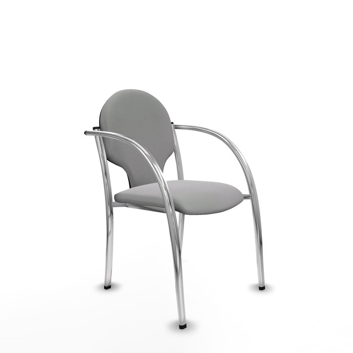 Silla Hellín tapizada con Tela color Gris claro. Brazos fijos Silla Hellín tapizada con Tela color Gris claro. Brazos fijos