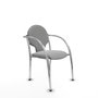 Silla Hellín tapizada con Tela color Gris claro. Brazos fijos