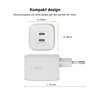 Chargeur mural Belkin WCH013VF2MWH-B6 Blanc 65 W