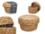 Giftdecor Cesto Tapa Redondo Peq Natural 14x11x14 cm Fibre Naturelle Totora (Set de 12)