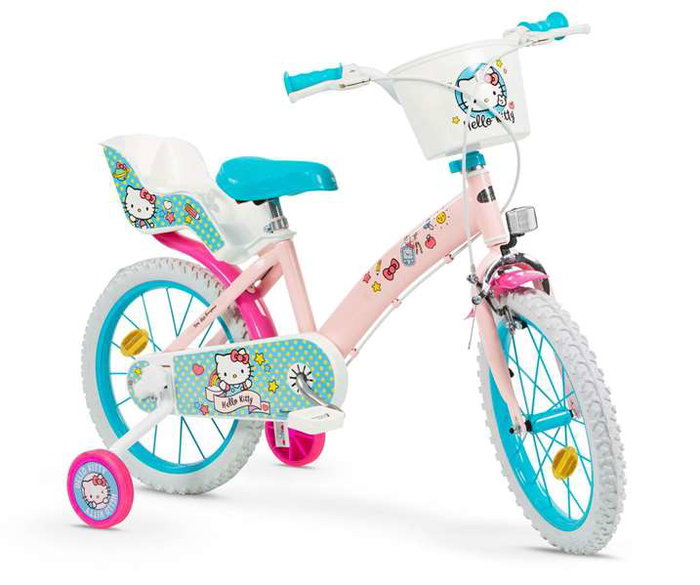 Hello Kitty Vélo Enfant 16" (5-8 ans) - Vélo Fille Hello Kitty en Acier - Toimsa