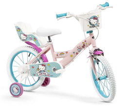Hello Kitty Vélo Enfant 16" (5-8 ans) - Vélo Fille Hello Kitty en Acier - Toimsa