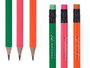 Pincello Lot de 3 crayons fluo avec gomme et taille-crayon en bois, plastique et métal 24,5x8x1,2 cm (Set de 48)