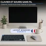Bluestork Pack Mini - Ensemble Clavier et Souris sans Fil AZERTY Ultra Fin et Léger - Bluetooth et USB 2,4 GHz - Pour Télétravail, Nomade, PC, Mac, Tablette et Smartphone