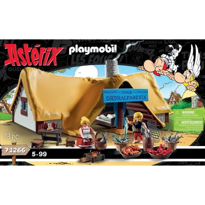 Playmobil 71266 - Astérix - Maison de Village d'Ordralfabétix et Iélosubmarine, avec Personnages et Accessoires, Jeu de Construction, Jouet pour Enfants dès 5 Ans