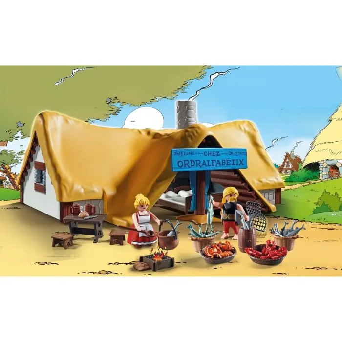 Playmobil 71266 - Astérix - Maison de Village d'Ordralfabétix et Iélosubmarine, avec Personnages et Accessoires, Jeu de Construction, Jouet pour Enfants dès 5 Ans