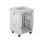 Lanberg Armoire rack 19 pouces 15U 600x600 gris avec porte en verre et LCD