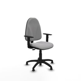 PIQUERAS Y CRESPO Chaise de bureau Algarra, tissu gris clair, accoudoirs 1D