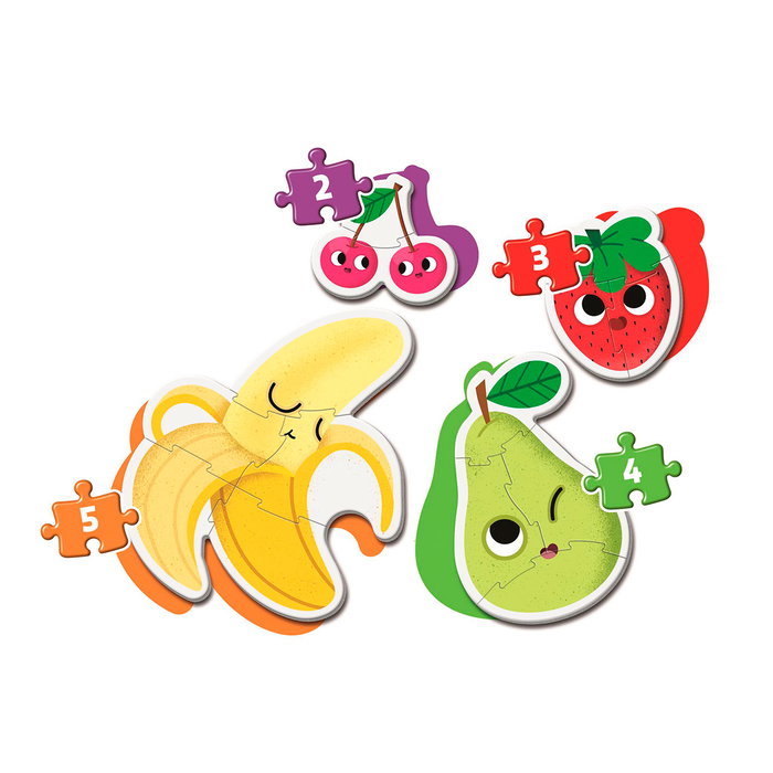 Clementoni My First Puzzle Fruits et Légumes - 20815 - 4 Puzzles Progressifs (3, 6, 9, 12 Pièces) - Jeu Éducatif pour Enfants à Partir de 2 Ans