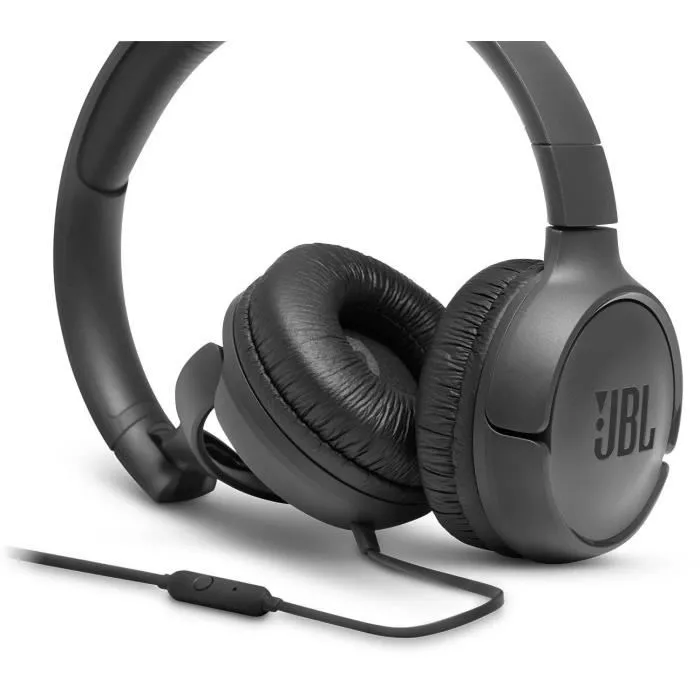JBL Casque Tune 500 - Casque Supra Auriculaire avec Son Pure Bass, Conception Légère et Pliable, Noir