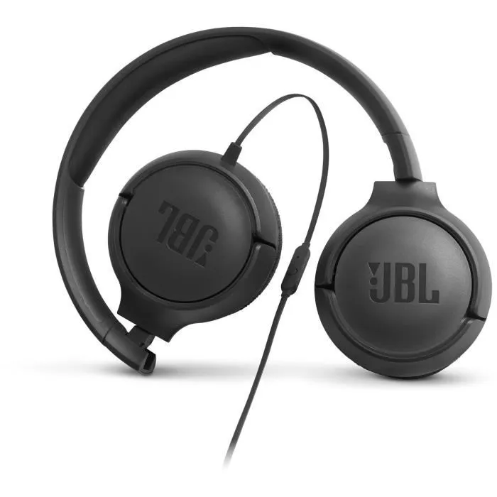 JBL Casque Tune 500 - Casque Supra Auriculaire avec Son Pure Bass, Conception Légère et Pliable, Noir