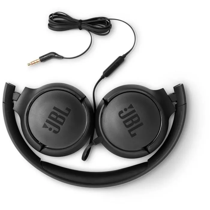 JBL Casque Tune 500 - Casque Supra Auriculaire avec Son Pure Bass, Conception Légère et Pliable, Noir