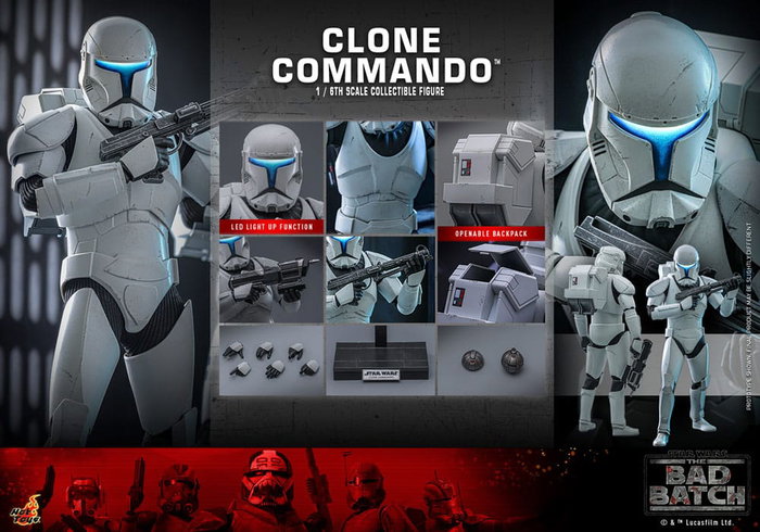 Hot Toys Star Wars: The Bad Batch figurine 1/6 Clone Commando 30 cm