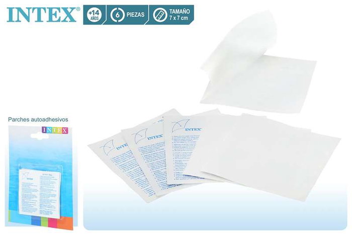 Intex - Set de réparation de crevaisons autocollant 7 cm, kit rustine pour vélo/pneu, 100% PVC