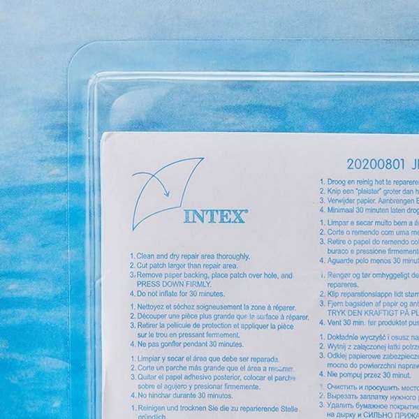 Intex - Set de réparation de crevaisons autocollant 7 cm, kit rustine pour vélo/pneu, 100% PVC