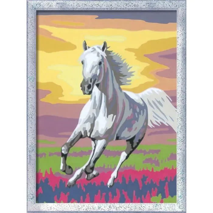Ravensburger 25845 CreArt Kids - Kit de peinture par numéros 'Cheval dans le pré' 18x24 cm avec cadre, pour enfants dès 7 ans