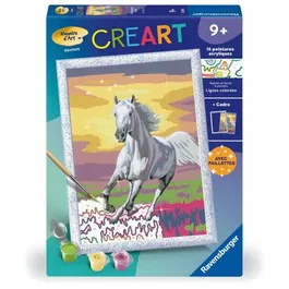 Ravensburger 25845 CreArt Kids - Kit de peinture par numéros 'Cheval dans le pré' 18x24 cm avec cadre, pour enfants dès 7 ans