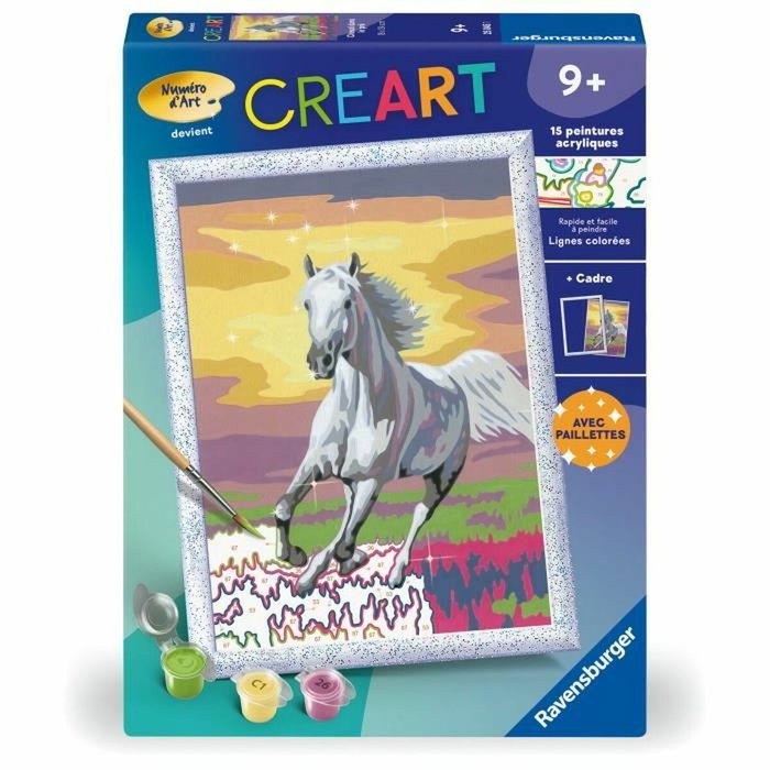 Ravensburger CreArt Kids Cheval dans le pré, Kit de peinture par numéros 18x24cm Ravensburger CreArt Kids Cheval dans le pré, Kit de peinture par numéros 18x24cm
