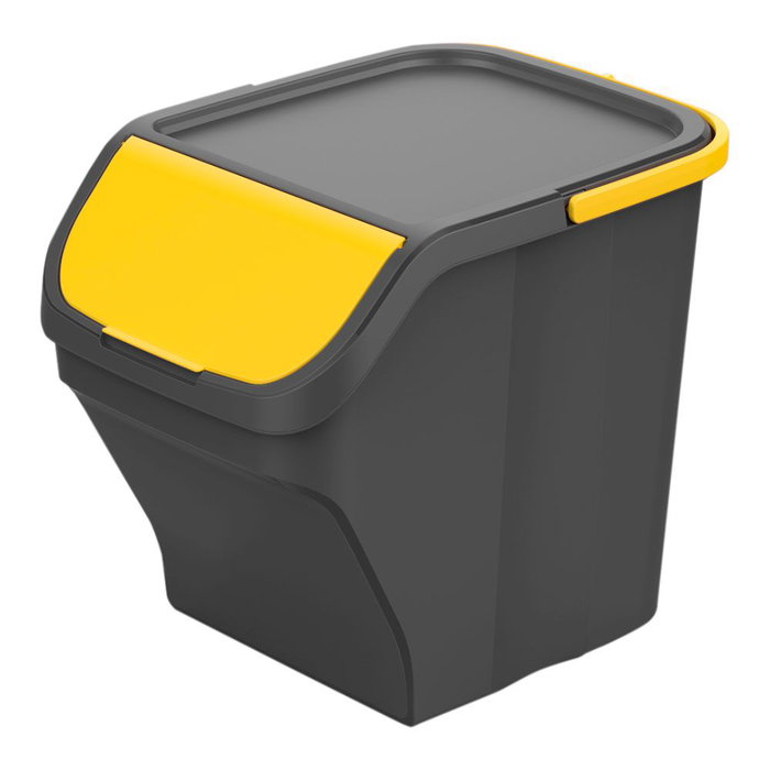 Poubelle recyclage Mondex Stack N' Sort Jaune Gris 25 L Avec couvercle 40 x 30 x 34 cm Poubelle recyclage Mondex Stack N' Sort Jaune Gris 25 L Avec couvercle 40 x 30 x 34 cm