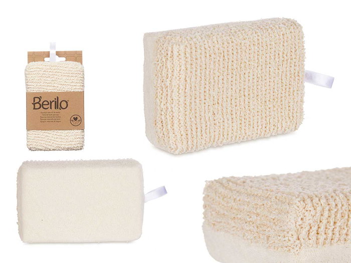 BERILO Éponge normale en tissu naturel Blanco-Beige BERILO Éponge normale en tissu naturel Blanco-Beige