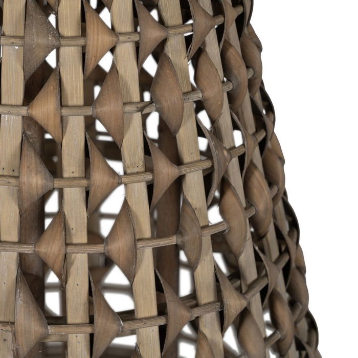 Lanterne Gris Bambou Verre 34 x 34 x 49 cm