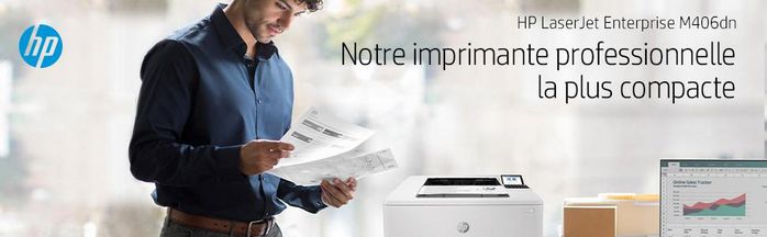HP LaserJet Enterprise M406dn - Imprimante laser monochrome, 40 ppm, recto verso, USB, sécurisée, format A4, 1024 Mo, écran LCD, résolution 1200 x 1200 dpi