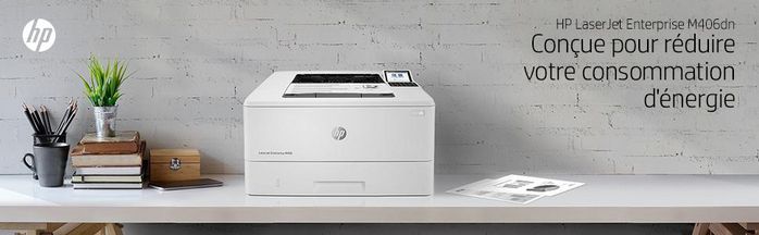 HP LaserJet Enterprise M406dn - Imprimante laser monochrome, 40 ppm, recto verso, USB, sécurisée, format A4, 1024 Mo, écran LCD, résolution 1200 x 1200 dpi