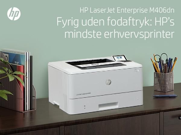HP LaserJet Enterprise M406dn - Imprimante laser monochrome, 40 ppm, recto verso, USB, sécurisée, format A4, 1024 Mo, écran LCD, résolution 1200 x 1200 dpi
