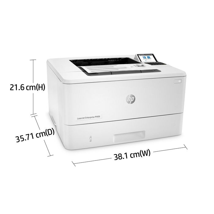 HP LaserJet Enterprise M406dn - Imprimante laser monochrome, 40 ppm, recto verso, USB, sécurisée, format A4, 1024 Mo, écran LCD, résolution 1200 x 1200 dpi
