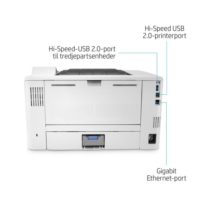 HP LaserJet Enterprise M406dn - Imprimante laser monochrome, 40 ppm, recto verso, USB, sécurisée, format A4, 1024 Mo, écran LCD, résolution 1200 x 1200 dpi
