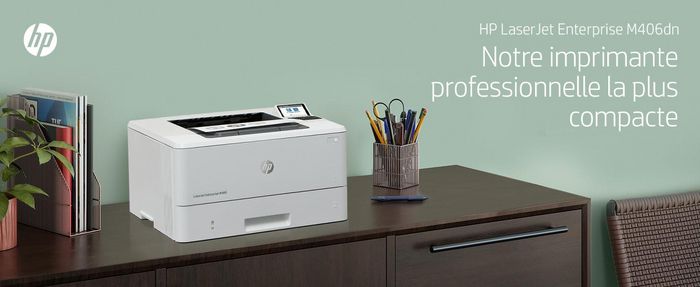 HP LaserJet Enterprise M406dn - Imprimante laser monochrome, 40 ppm, recto verso, USB, sécurisée, format A4, 1024 Mo, écran LCD, résolution 1200 x 1200 dpi