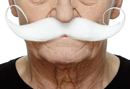 My Other Me - Moustache blanche taille unique - Déguisement / Accessoire en Multicolor - Version multilingue (Espagnol, Français, Anglais)