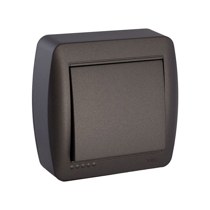 Solera Interrupteur de surface 10AX 250V série Mural - Grafite 74x72x28 mm Solera Interrupteur de surface 10AX 250V série Mural - Grafite 74x72x28 mm