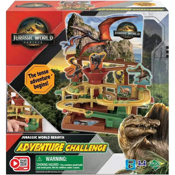 Epoch Games 7515 Jurassic World Adventure Game - Jeu de billes Gyrosphère - Jeu d'adresse Dinosaures