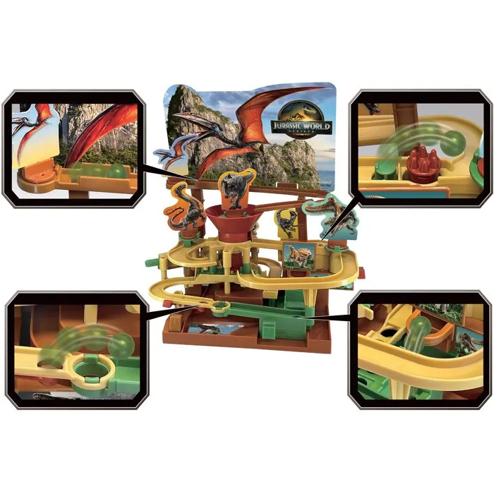 Epoch Games 7515 Jurassic World Adventure Game - Jeu de billes Gyrosphère - Jeu d'adresse Dinosaures