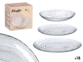 Vivalto Service de verres en verre 18 pièces transparent 6x26x6 cm (Set de 2)