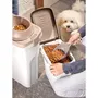 Kerbl - Conteneur hermétique pour croquettes animaux 15L - Couvercle à clip et joint caoutchouté contre les insectes - Brun et blanc