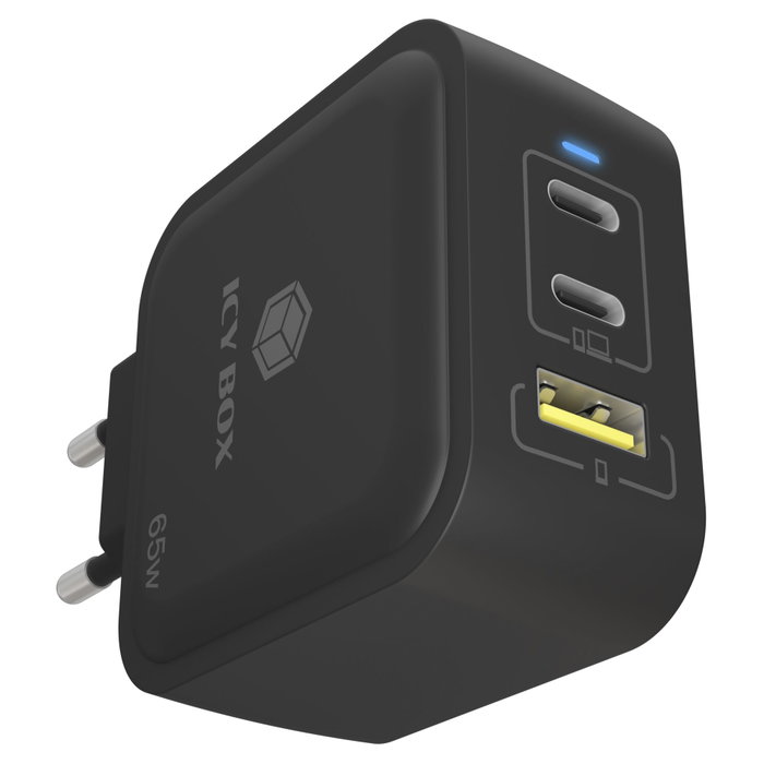 Icy ICY BOX IB-PS1030-PD Chargeur GaN 65 W USB-C / USB-A