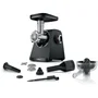 Bosch MFWS430B Hachoir à Viande Série 4 - 500W - Moteur bloqué 1900W - 3 grilles - Marche arrière - Capacité 2.5 kg/min - Noir