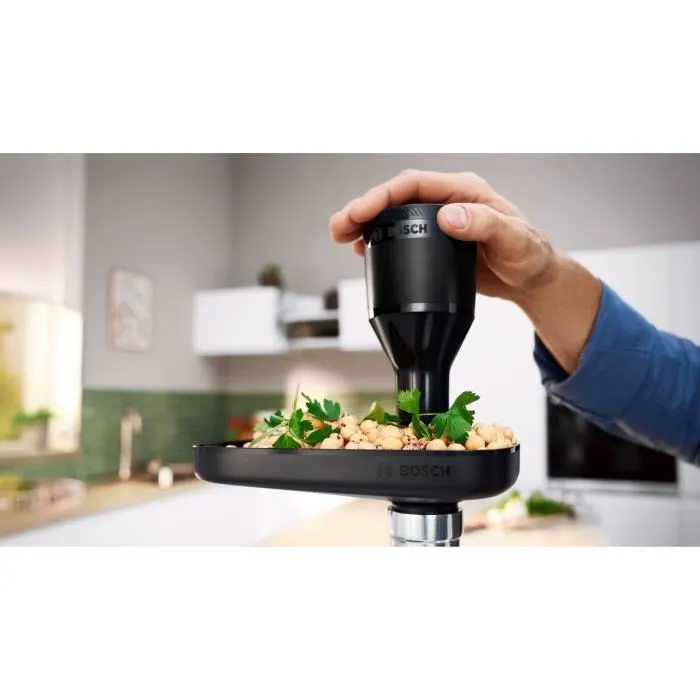 Bosch MFWS430B Hachoir à Viande Série 4 - 500W - Moteur bloqué 1900W - 3 grilles - Marche arrière - Capacité 2.5 kg/min - Noir