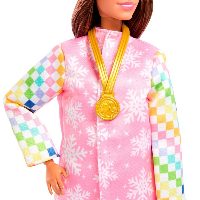 Barbie Poupée Snowboarder Deluxe avec effet de couleur, accessoires et vêtements, référence Jkf78 Mattel
