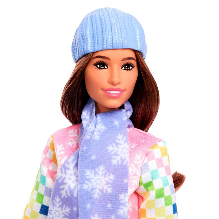 Barbie Poupée Snowboarder Deluxe avec effet de couleur, accessoires et vêtements, référence Jkf78 Mattel