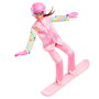 Barbie Poupée Snowboarder Deluxe avec effet de couleur, accessoires et vêtements, référence Jkf78 Mattel