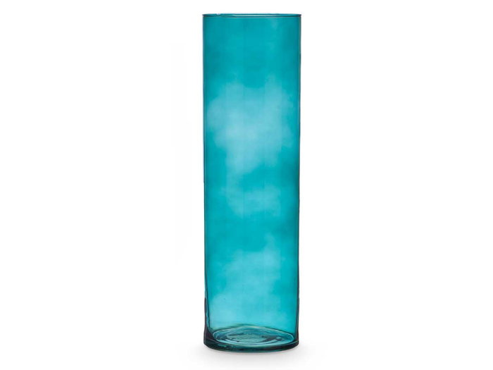 GIFTDECOR Vase Cylindre en Verre Turquoise 15cm x 50cm