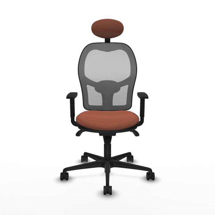 Piqueras y Crespo Chaise de Bureau Jorquera Marron et Gris avec Appui-tête Piqueras y Crespo Chaise de Bureau Jorquera Marron et Gris avec Appui-tête