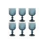 Set de Verres Home ESPRIT Bleu Verre 8 x 8 x 14,5 cm (6 Unités)