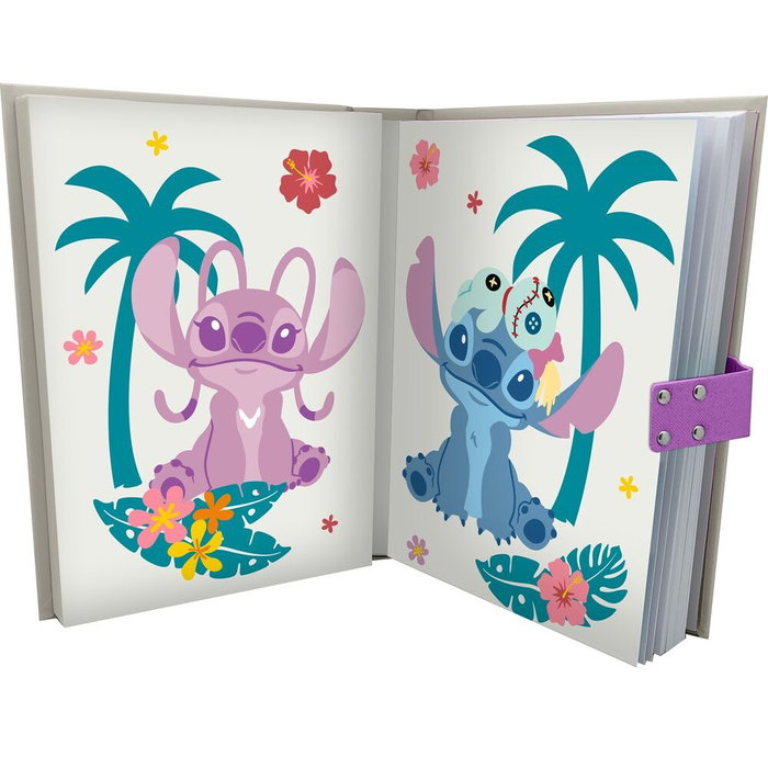 Disney Stitch - Cahier secret avec code - Taille 21x15,5x3 cm