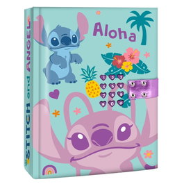 Disney Stitch - Cahier secret avec code - Taille 21x15,5x3 cm
