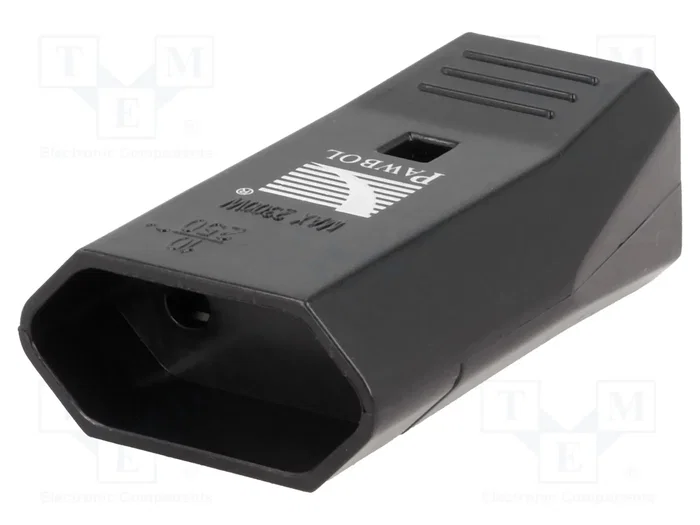 PAWBOL Connecteur d'alimentation AC femelle 2P noir PAWBOL Connecteur d'alimentation AC femelle 2P noir